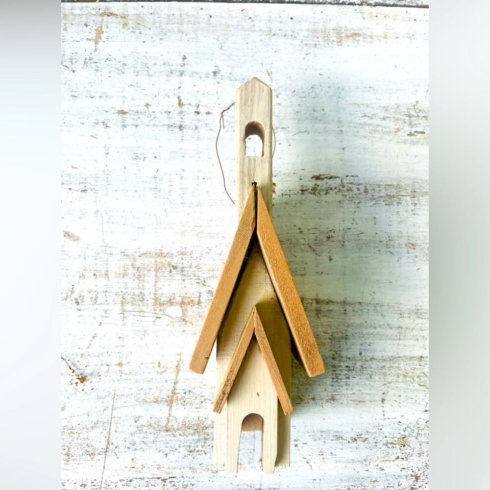 *Primitive Town Church Wooden Ornament